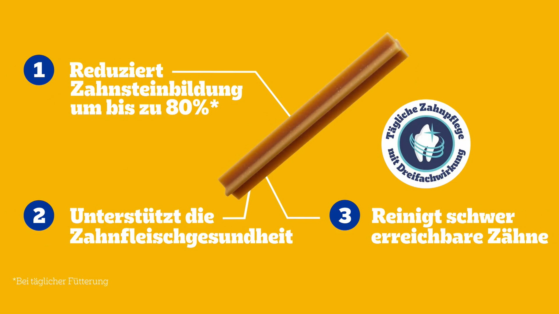 Eine 3D-Visualisierung eines Pedigree Dentastix Zahnpflegekausnacks.