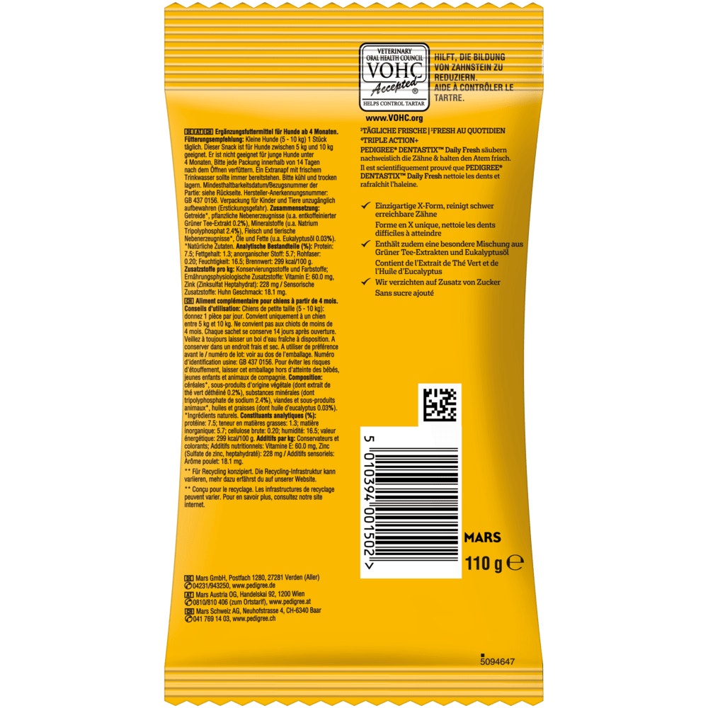 PEDIGREE® DENTASTIX™ Daily Fresh, kleine Hunde, 7, 28 & 35 Stück