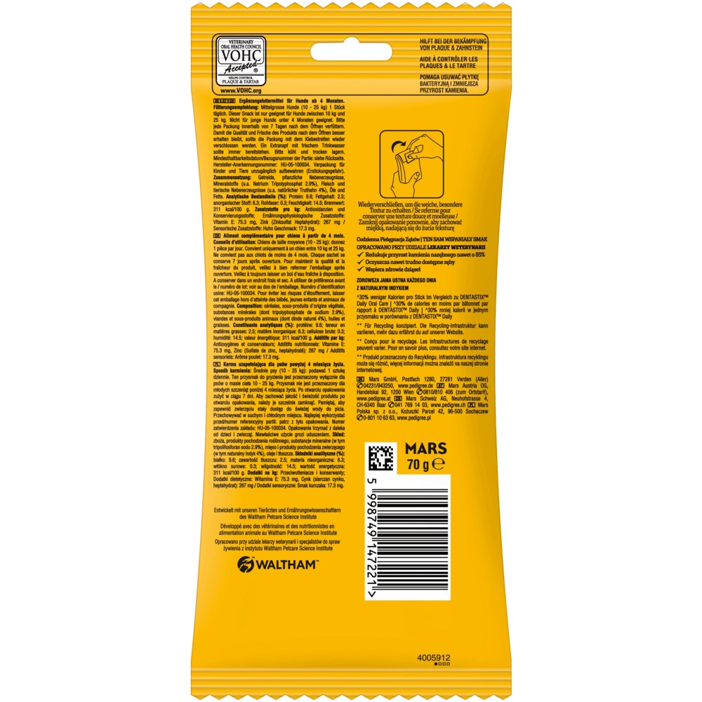 PEDIGREE® DENTASTIX™ LIGHT für mittelgroße Hunde, 5 & 28 Stück