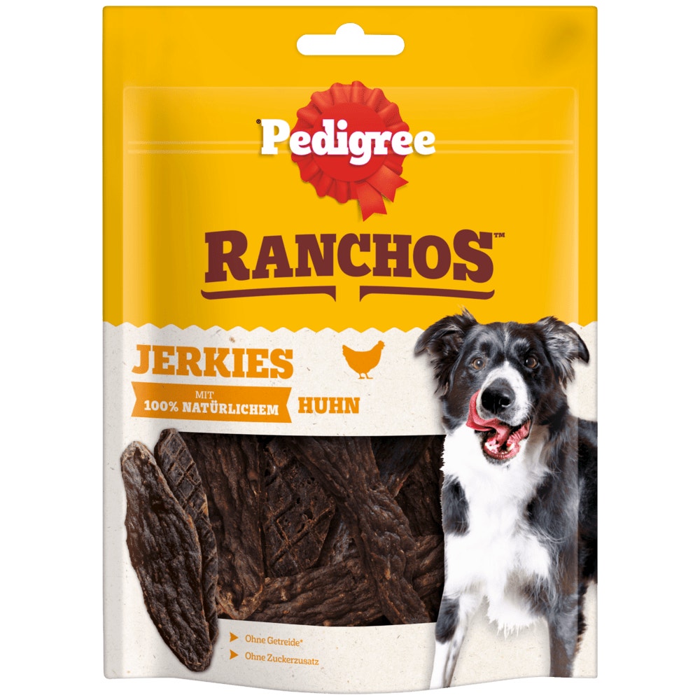 PEDIGREE® RANCHOS™ Jerkies mit Huhn, 70g & 180g