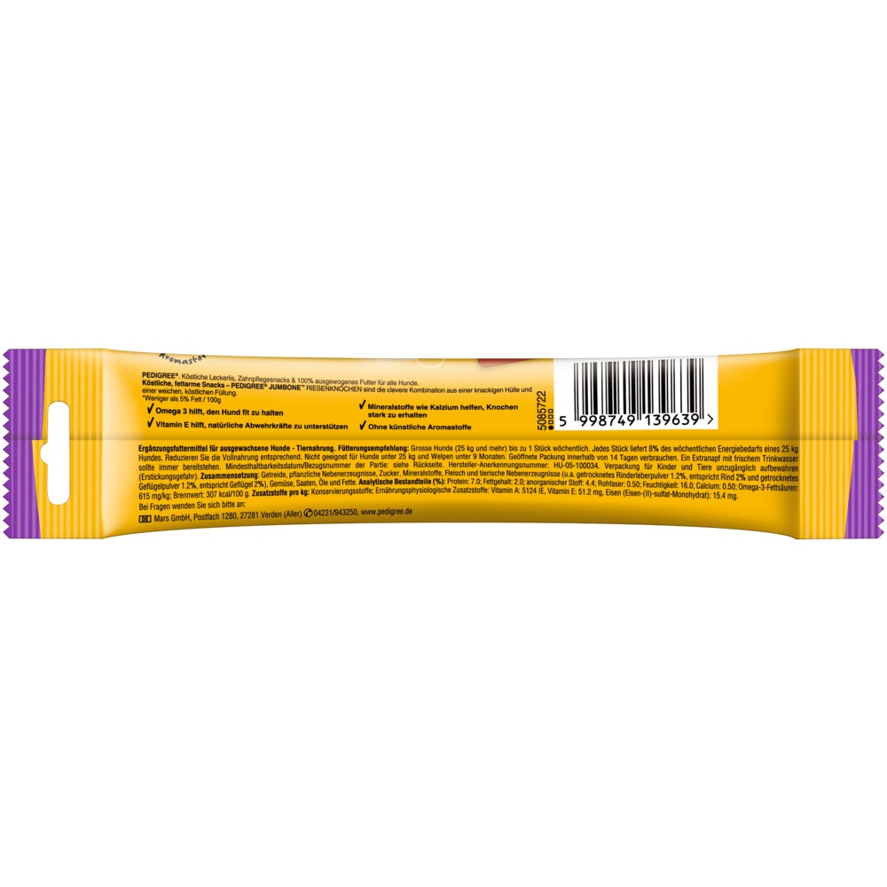 PEDIGREE® JUMBONE™ Riesenknochen Maxi mit Rind und Geflügel Geschmack, 1 Stück