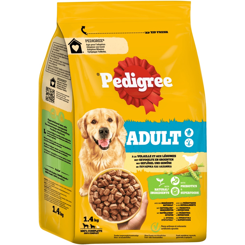 PEDIGREE® Trocken mit Geflügel, 1,4kg, 3kg & 12kg