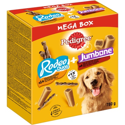 Mega Box Snacks mit RODEO™ Duos & JUMBONE™ Riesenknochen Medium